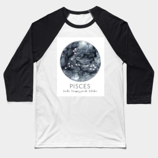 Pisces Zodiac Moon Constellation Baseball T-Shirt